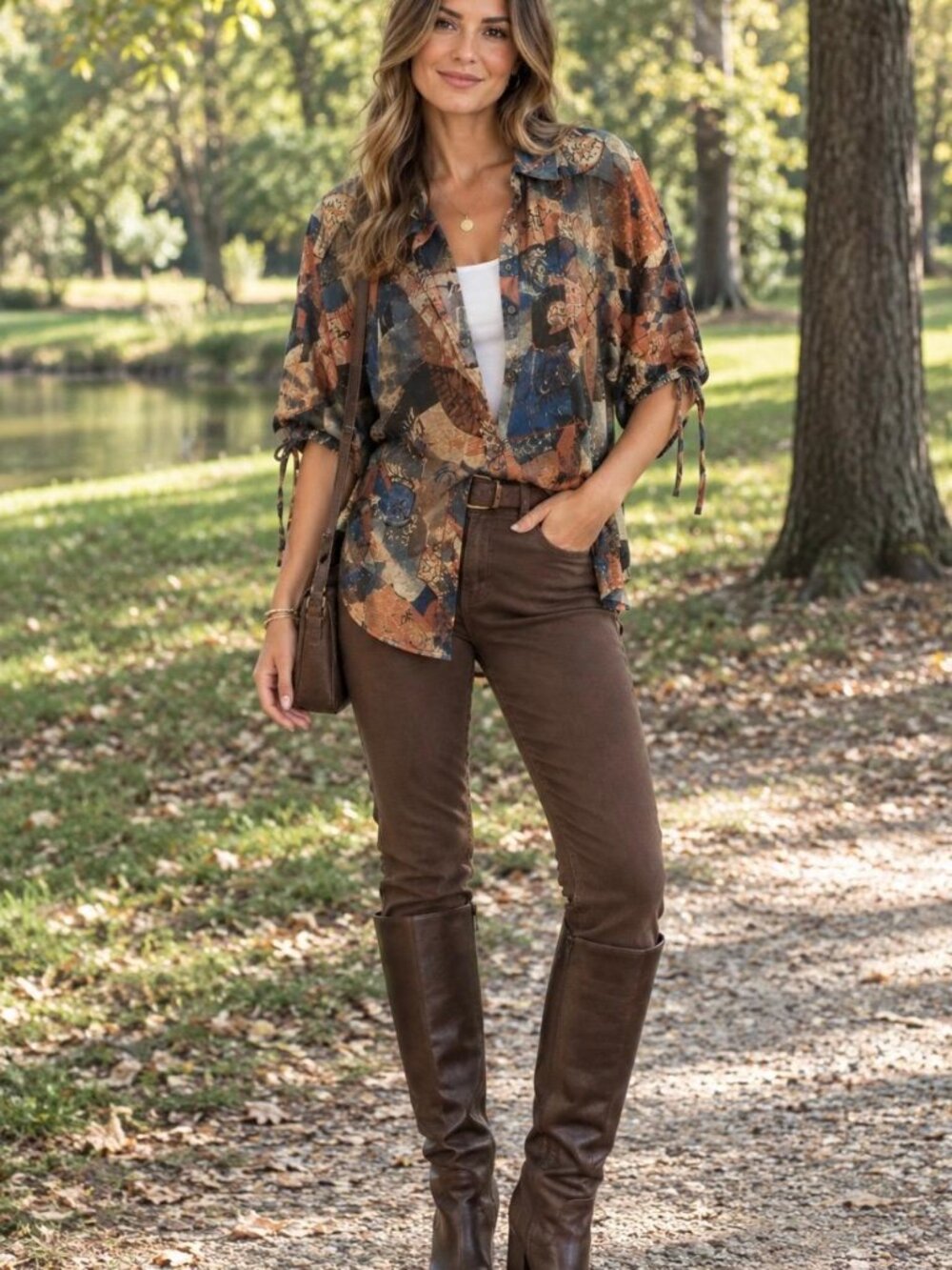 Pretty Angel Boho-chick Autumn Colored Blouse NWT size S